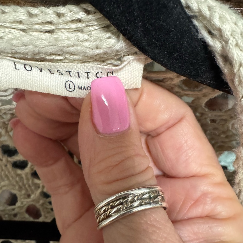 Lovestitch Cream Open-Knit Cardigan - Picture 5 of 5
